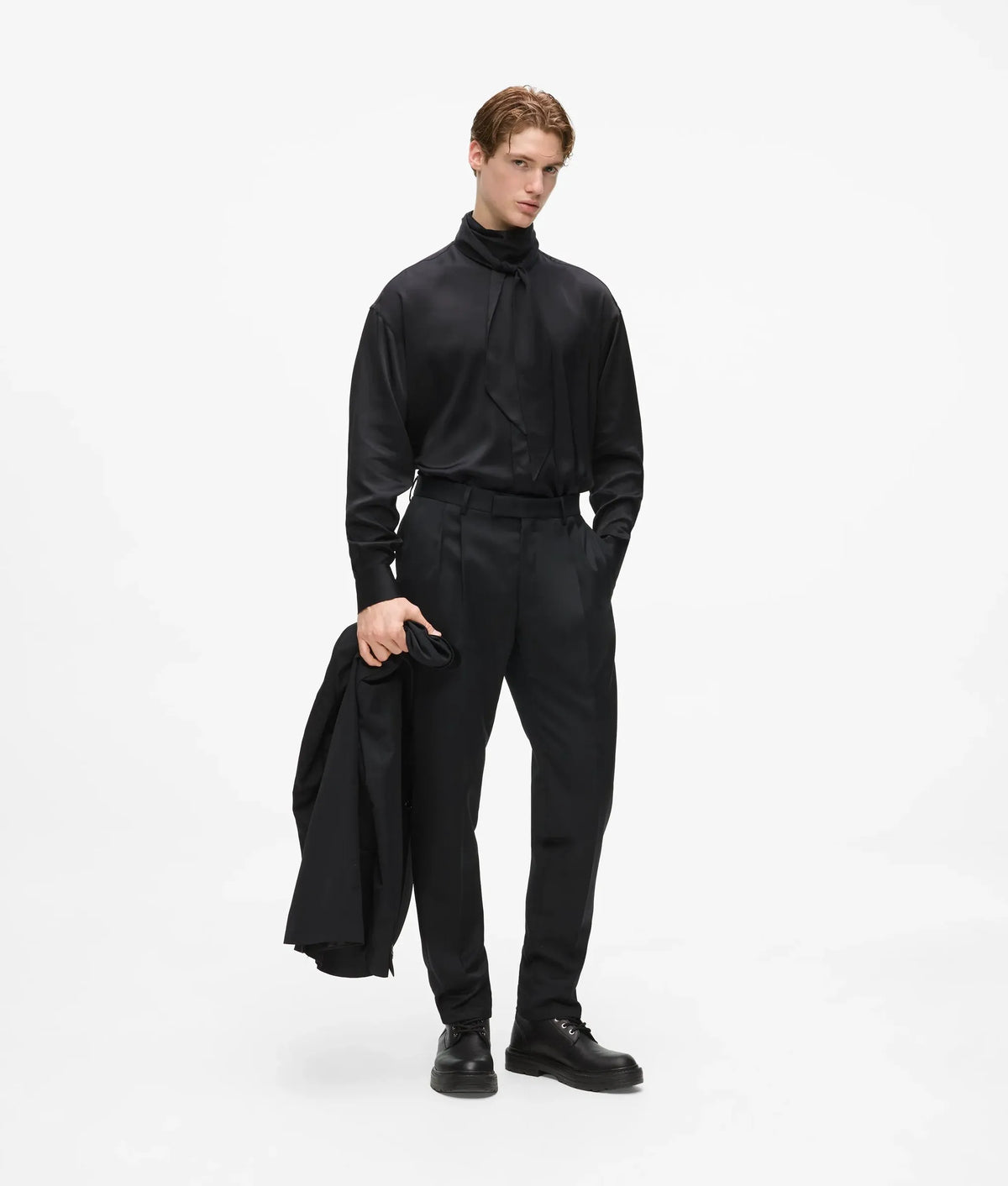 KL Studio scarf-detail shirt