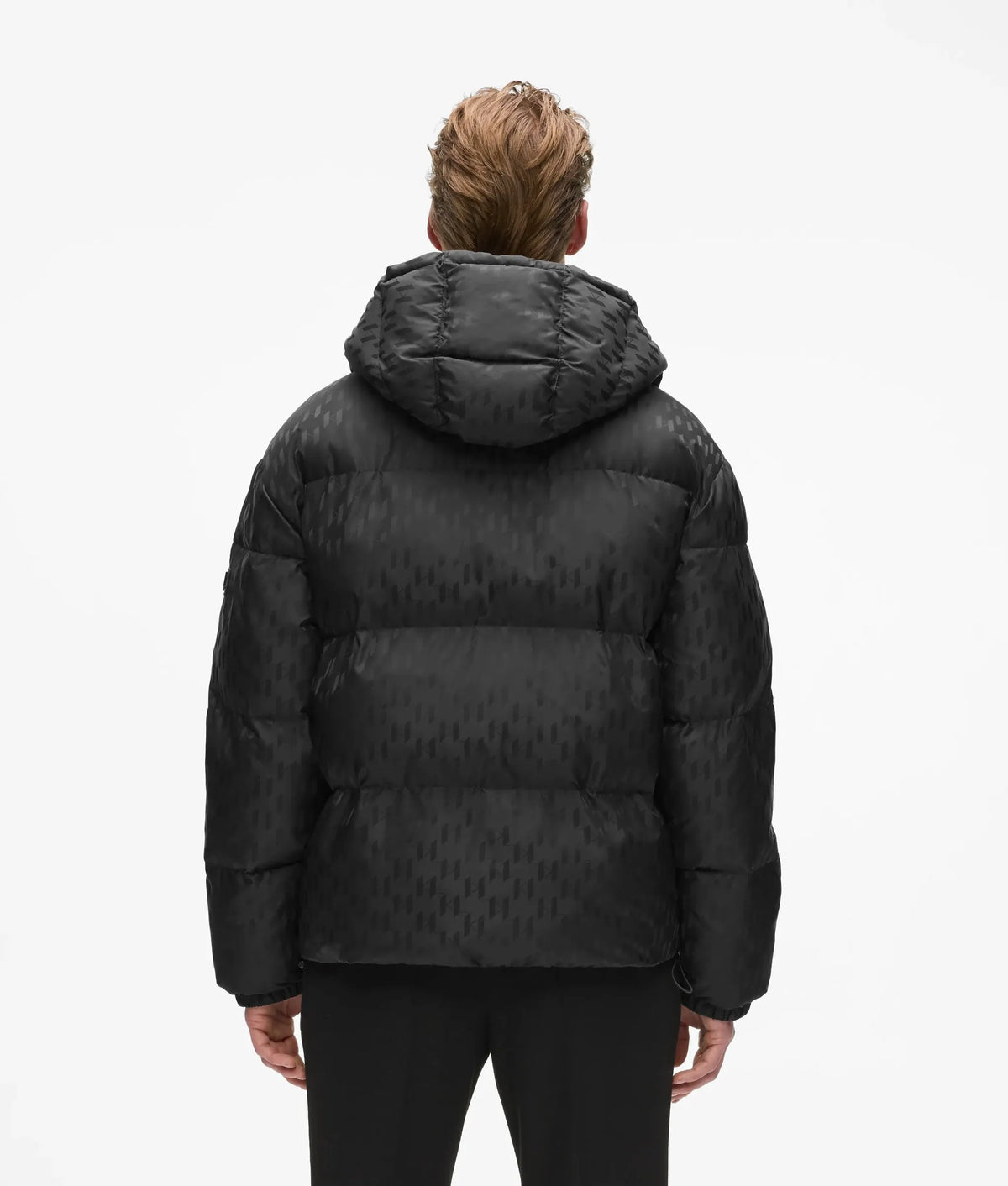 Monogram hooded puffer jacket