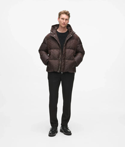 Monogram hooded puffer jacket