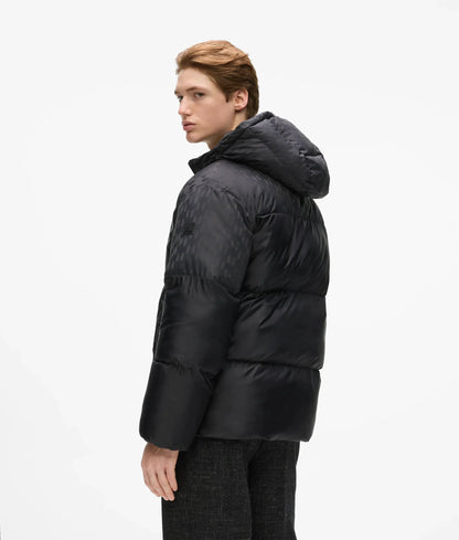 Monogram panel puffer jacket