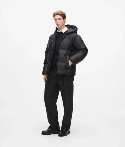 Monogram panel puffer jacket