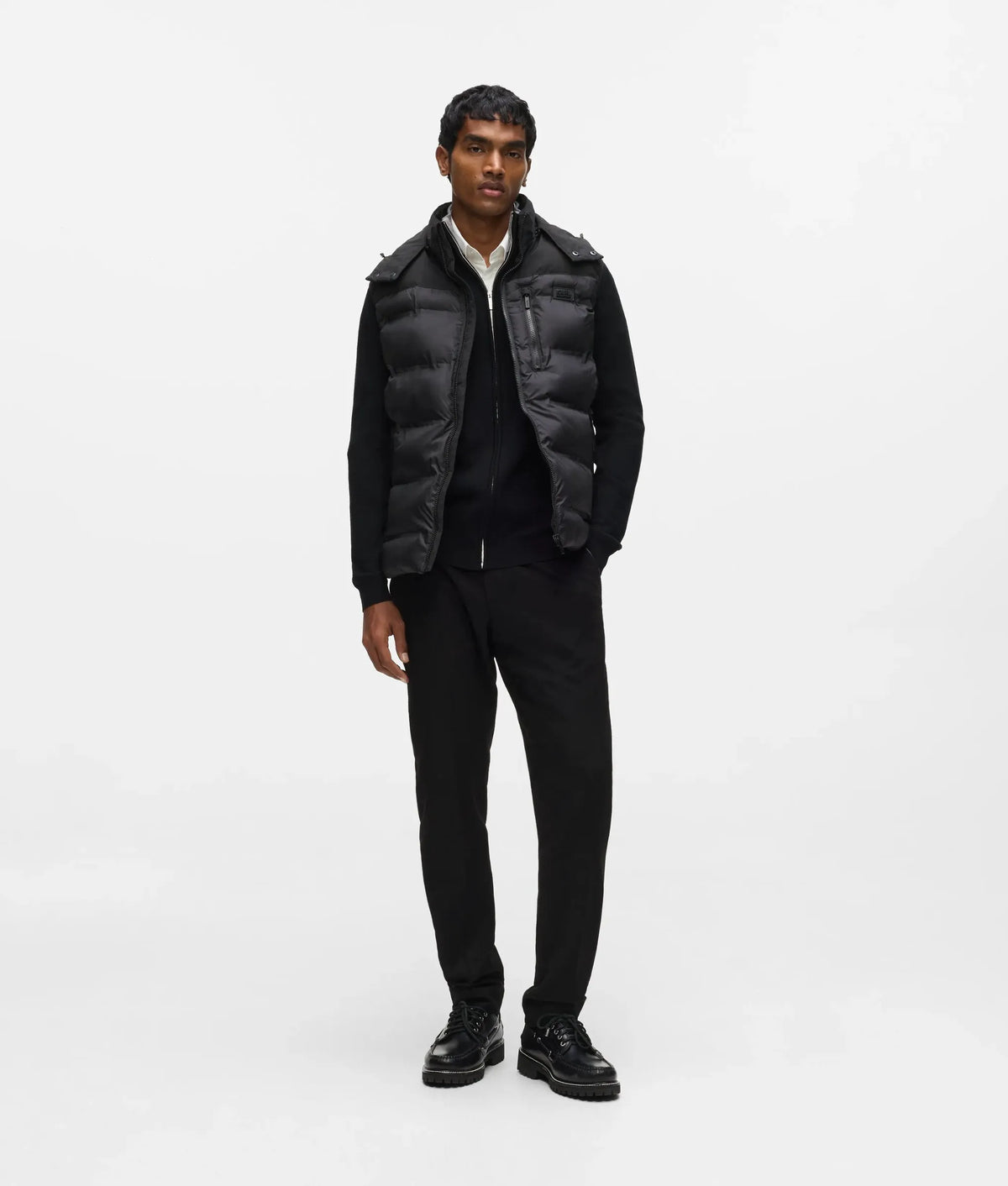 Hooded padded gilet