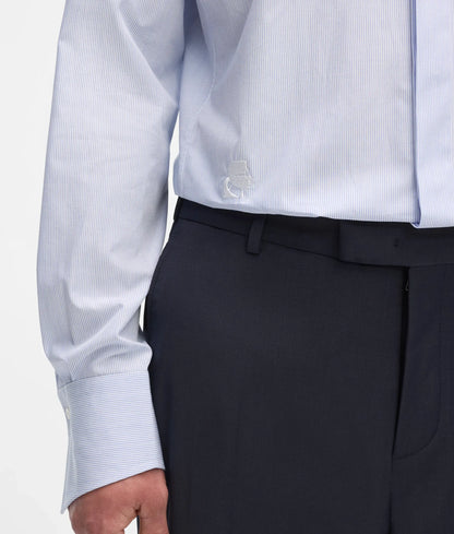 Modern-fit high-stand collar shirt