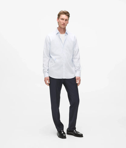 Modern-fit spread collar shirt