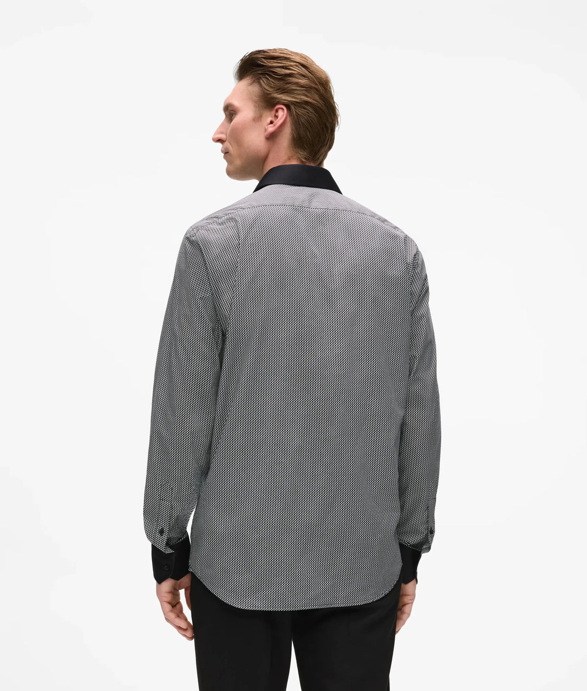 Modern-fit contrast collar shirt
