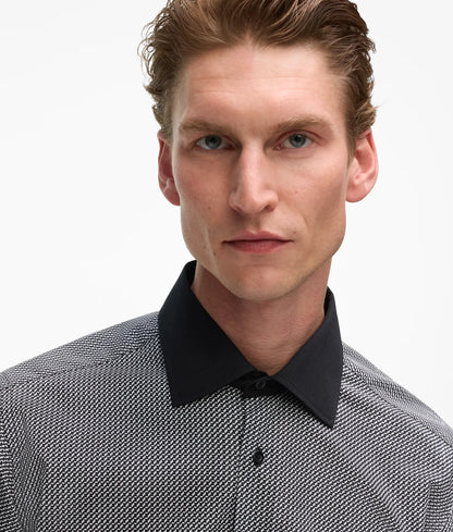 Modern-fit contrast collar shirt