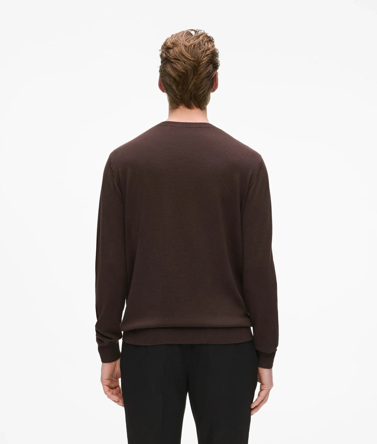 Monogram textured crew neck sweater