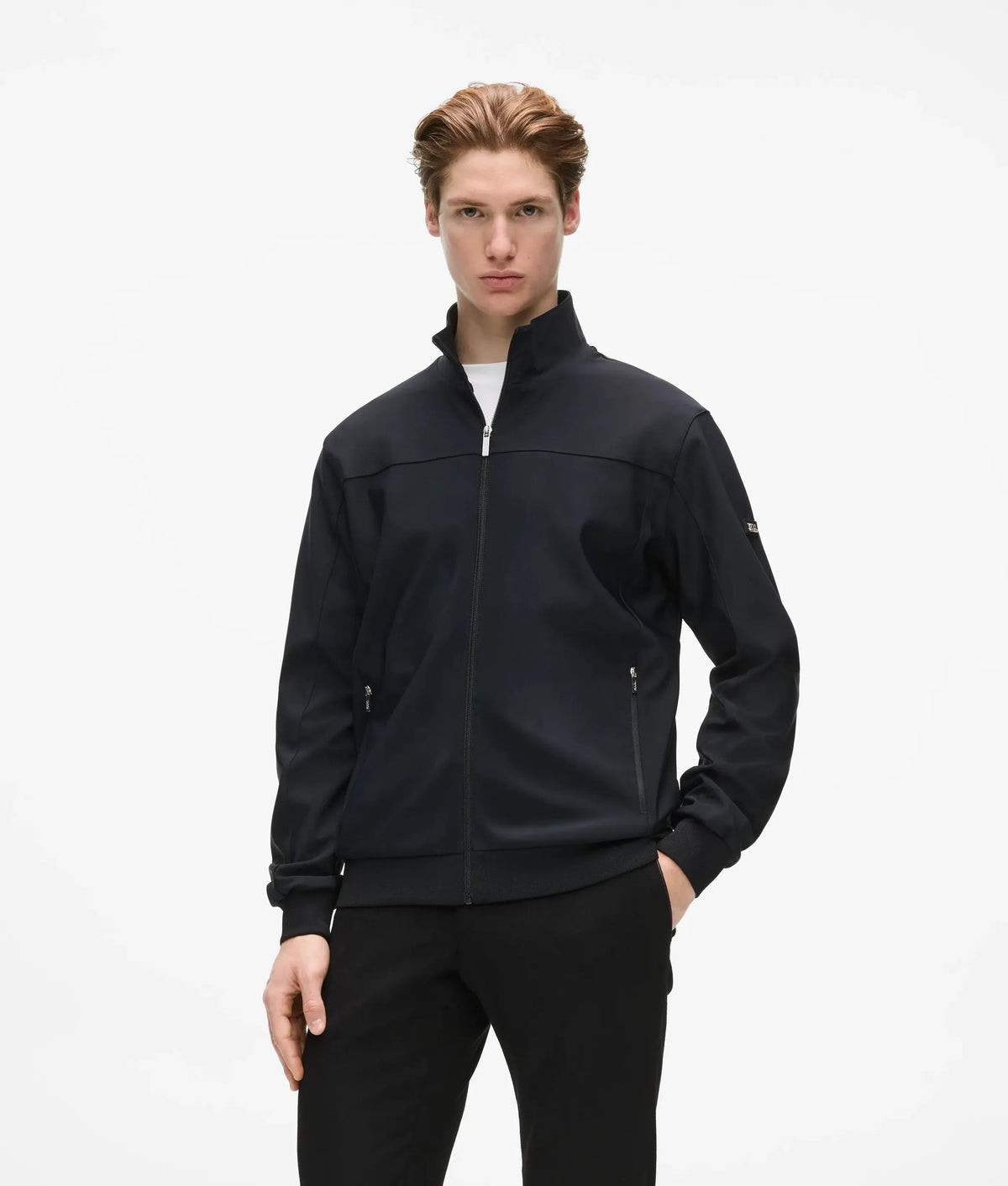Zip-up paneled jacket
