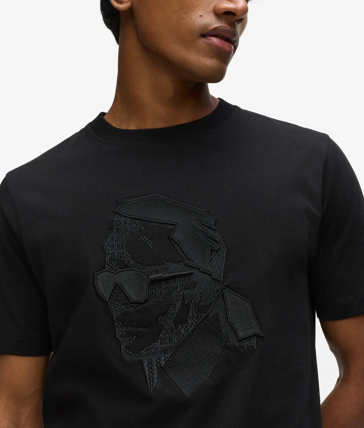 Karl portrait embroidery T-shirt