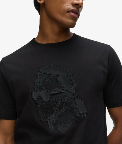 Karl portrait embroidery T-shirt