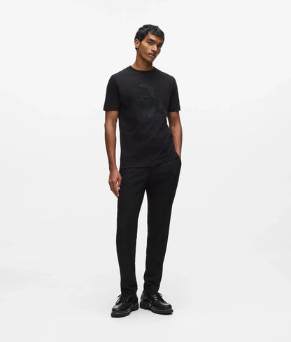 Karl portrait embroidery T-shirt