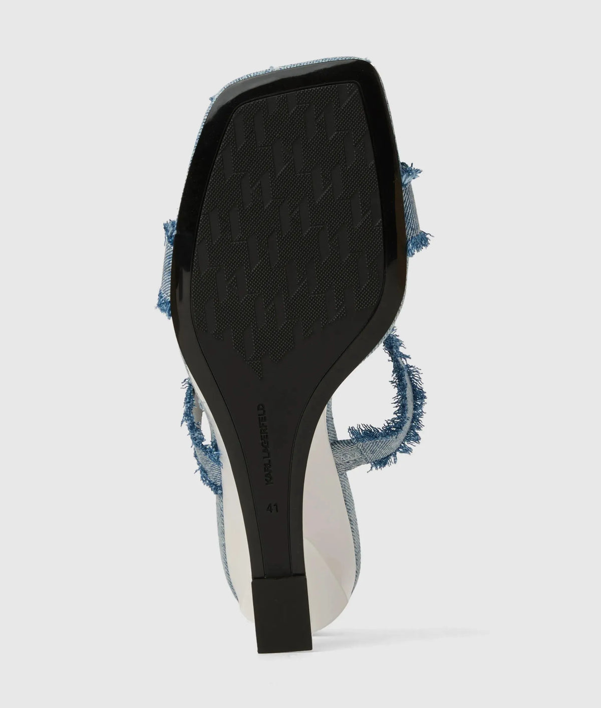 Waverly twin strap denim heeled sandals