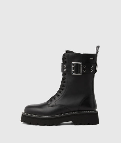 Kyla lace-up buckle boots