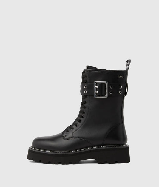 Kyla lace-up buckle boots