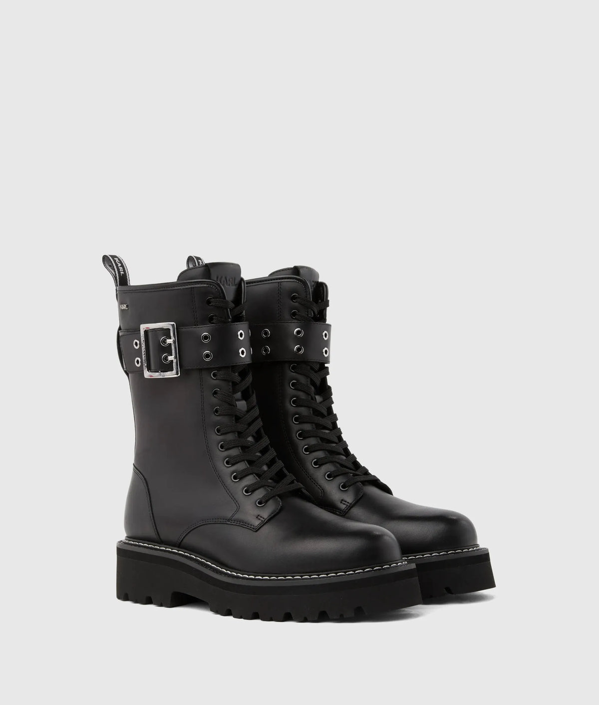 Kyla lace-up buckle boots