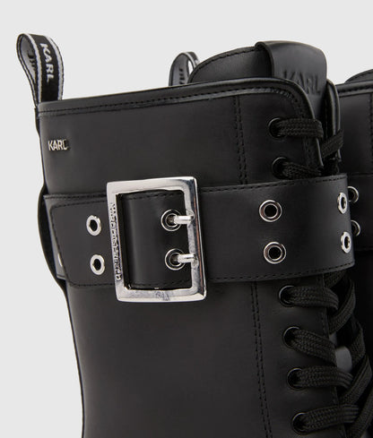 Kyla lace-up buckle boots