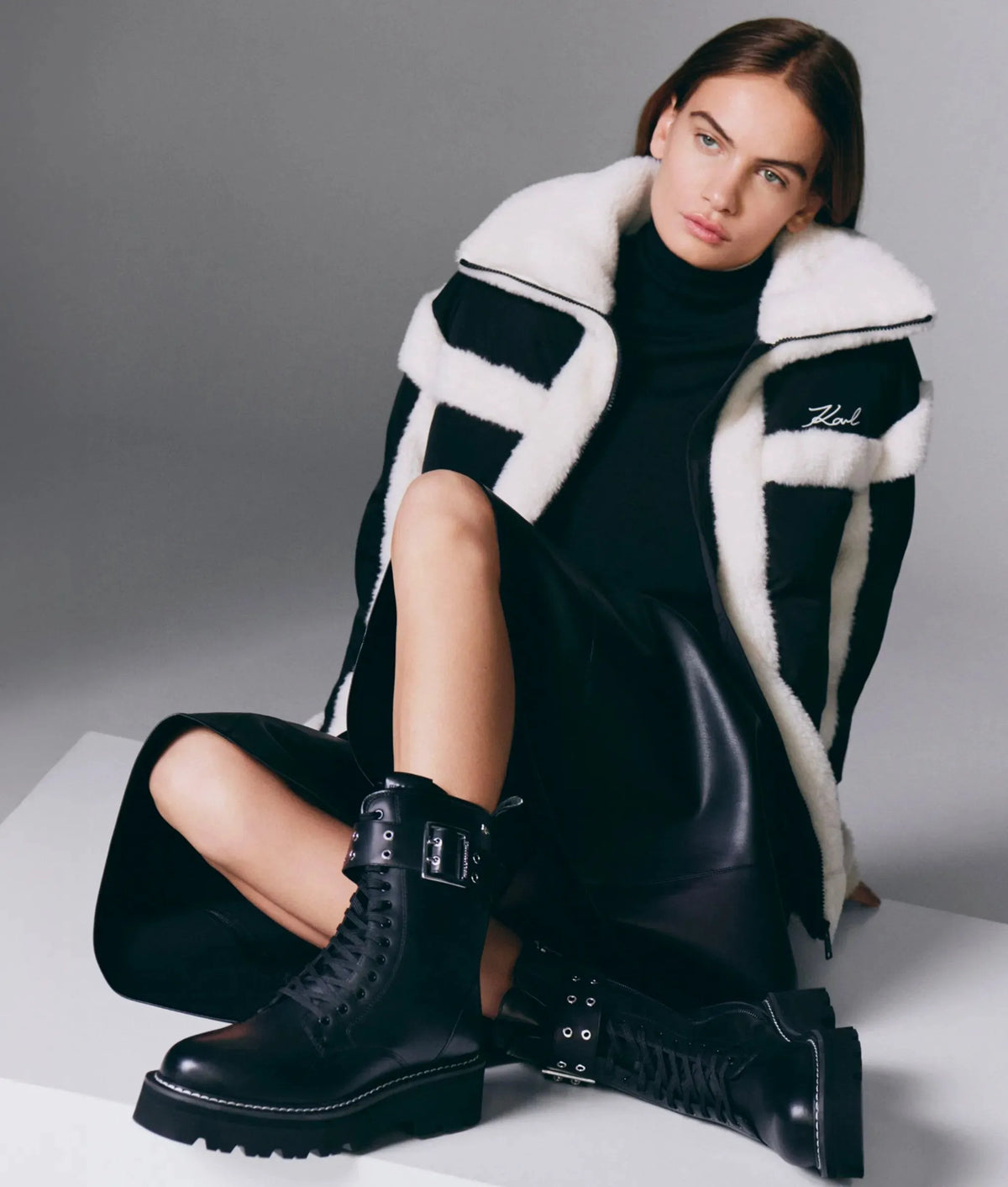 Kyla lace-up buckle boots