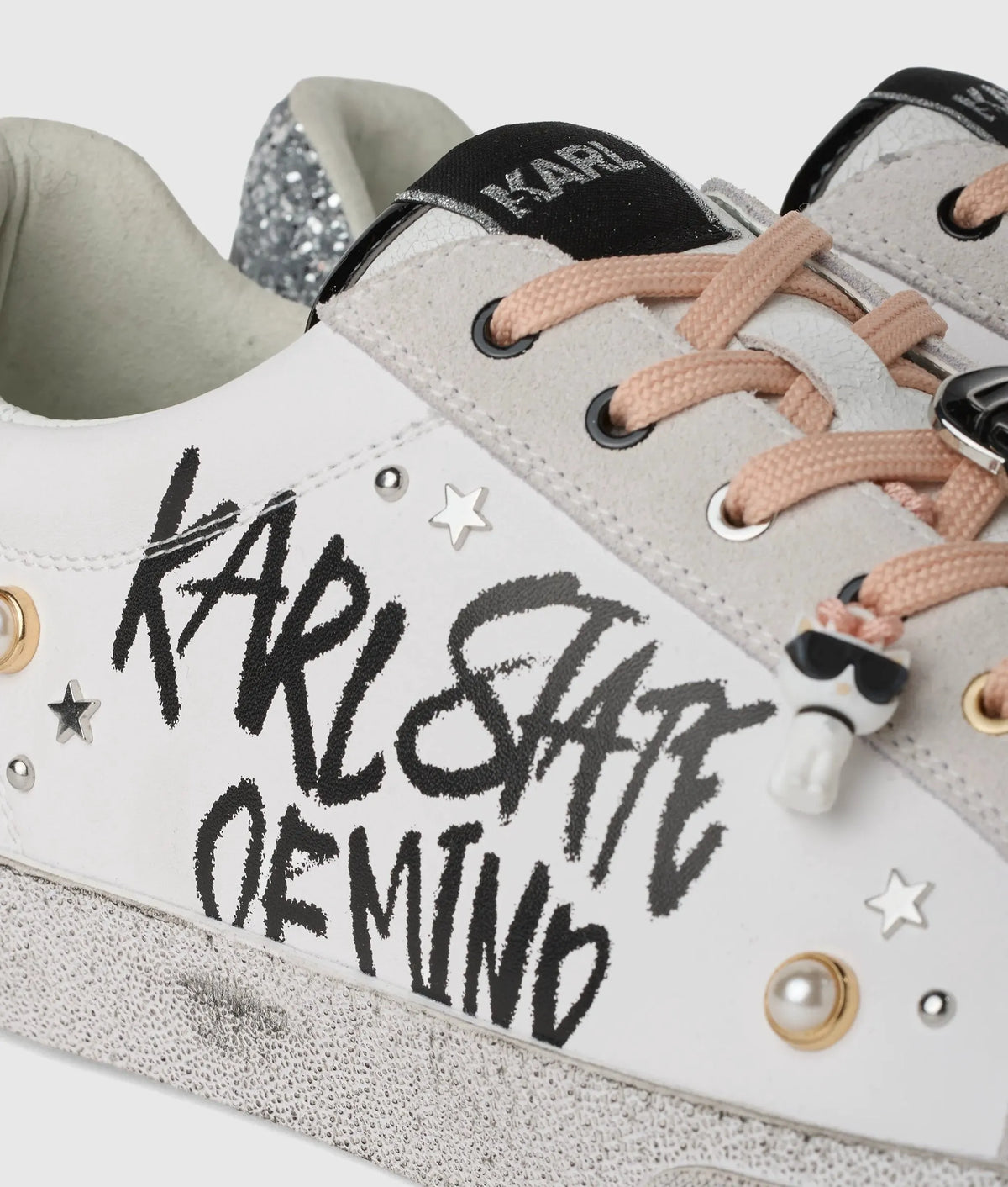 Skool Karl quote studded sneakers
