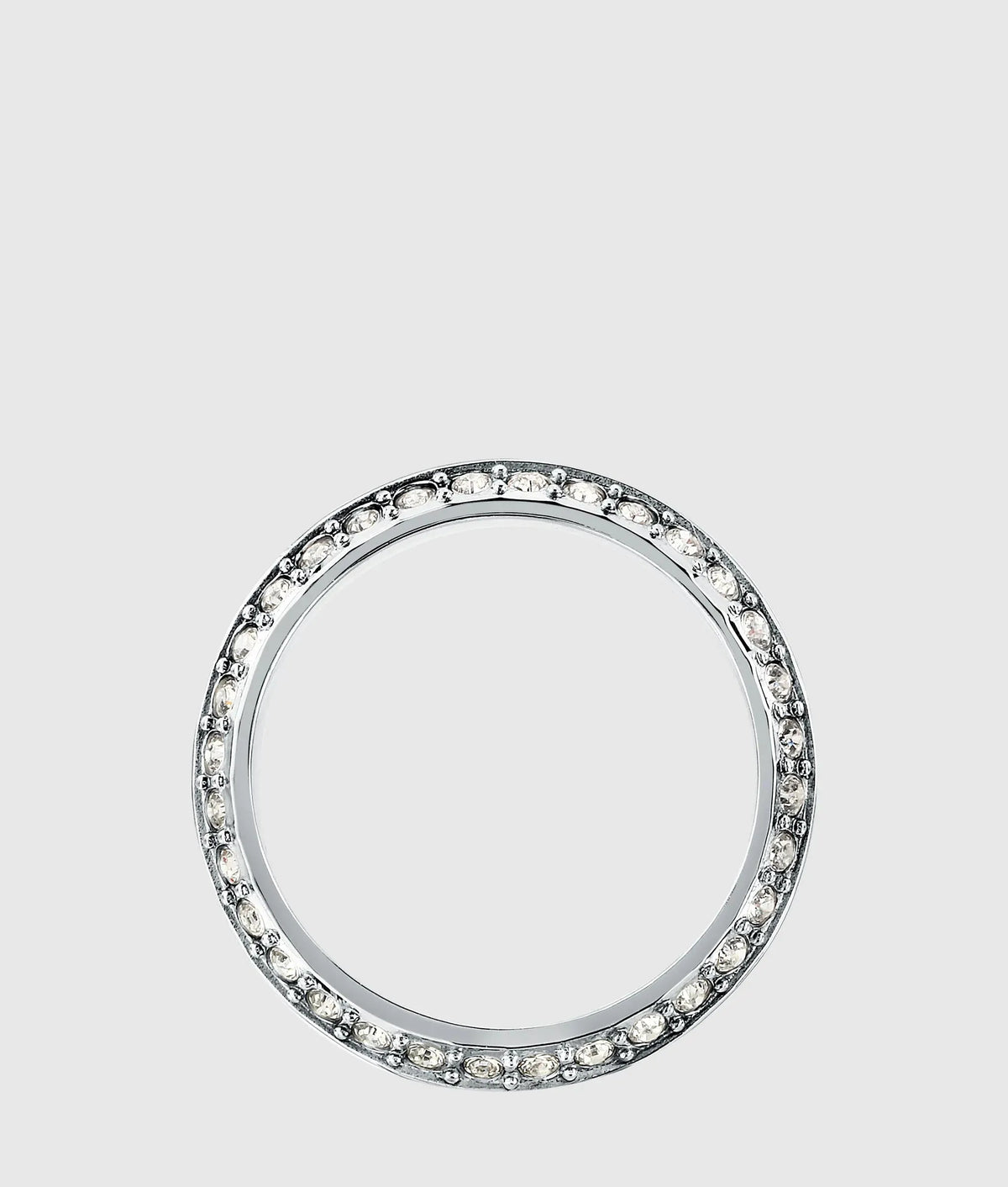 Silver crystal ring
