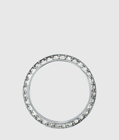 Silver crystal ring