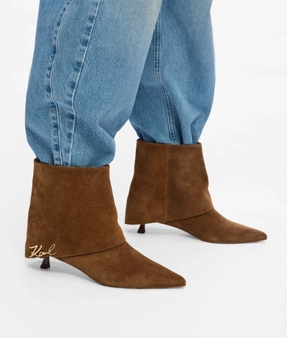 Pasha fold-down suede ankle boots