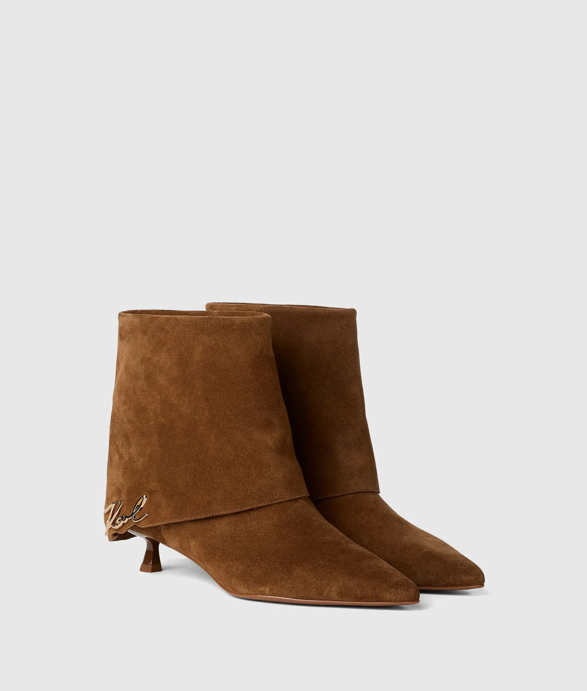 Pasha fold-down suede ankle boots
