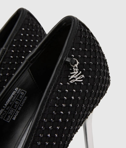 Sarabande gemstone mesh heels