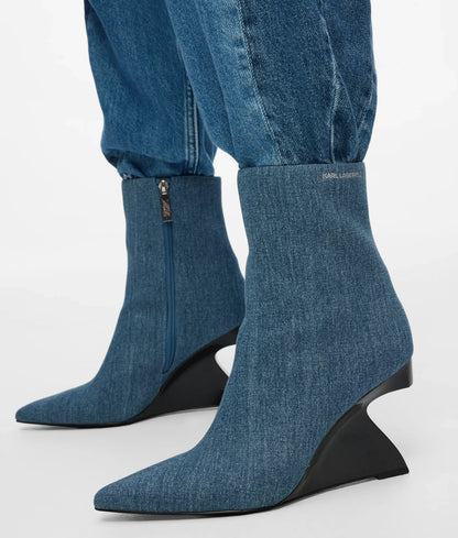 Waverely denim midi boots