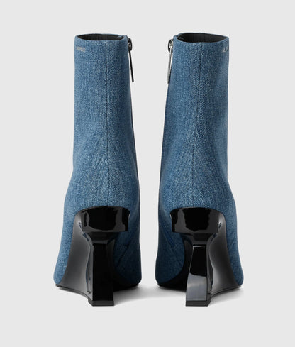 Waverely denim midi boots