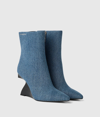 Waverely denim midi boots