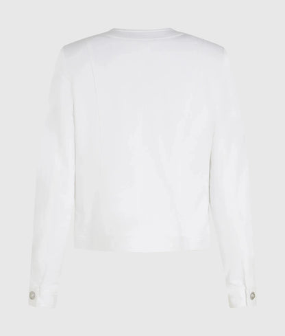 Collarless bow detail jacket