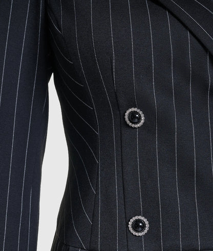 Pinstripe knitted blazer dress